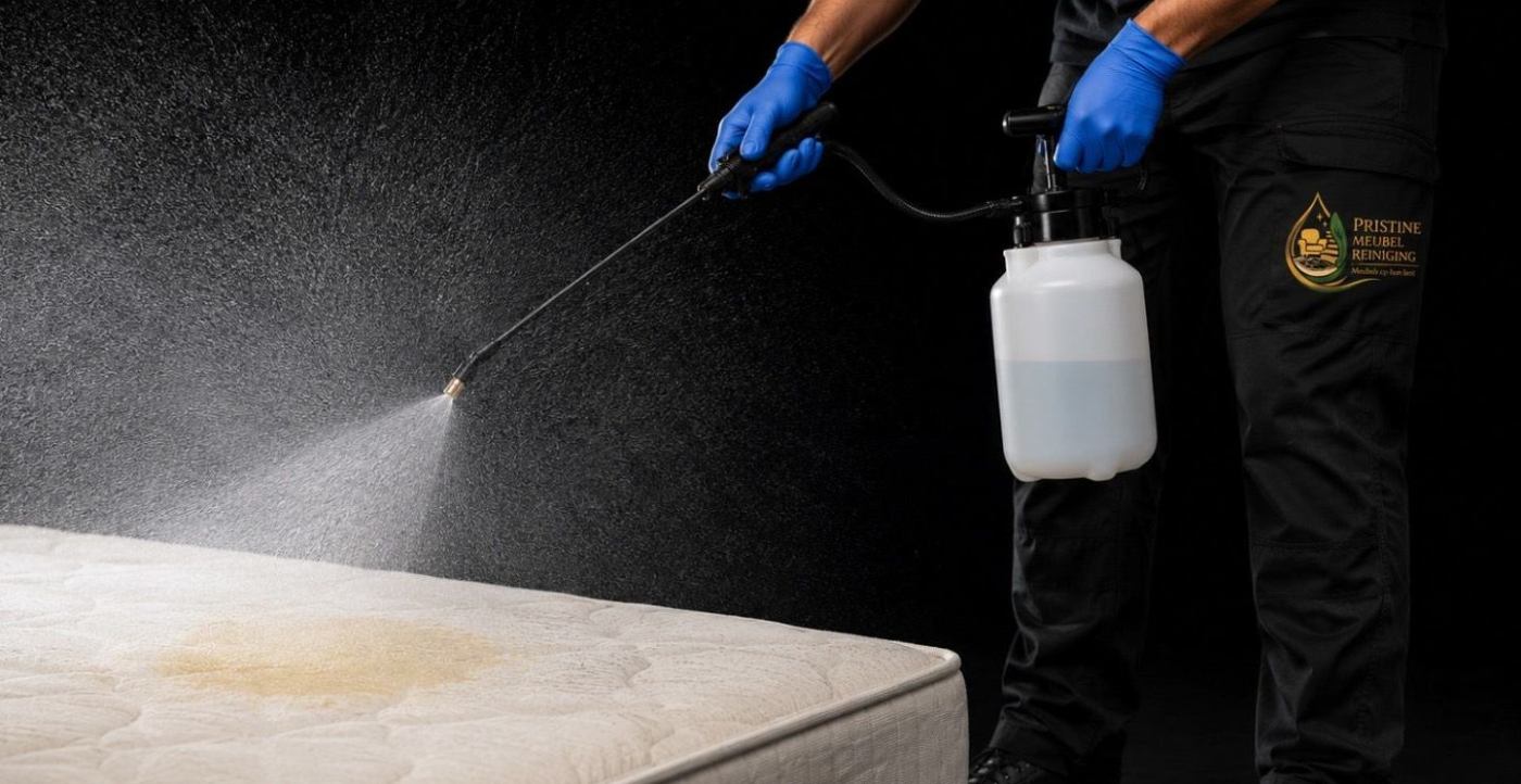 Voorbehandeling van een matras met een professioneel voorsproeimiddel